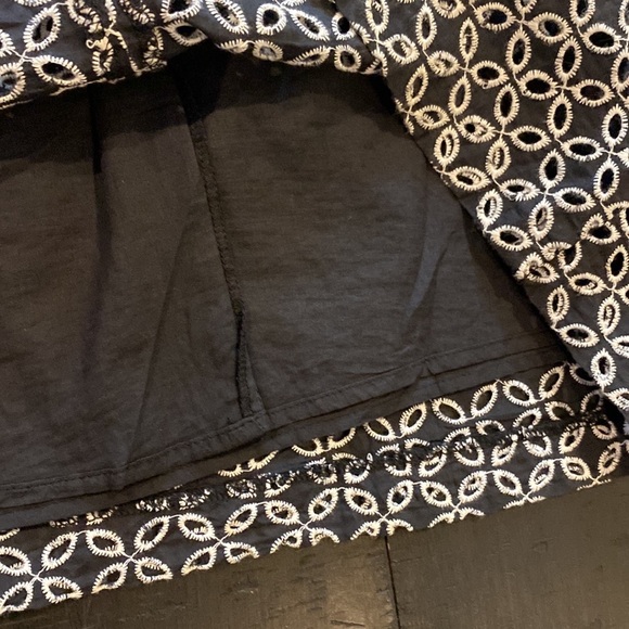 Grace Eyelet Bow Front Black White Lined Skirt 10​ - Picture 6 of 8